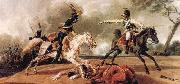 Wilhelm von Kobell Austrian cuirassiers fighting French hussars Germany oil painting artist